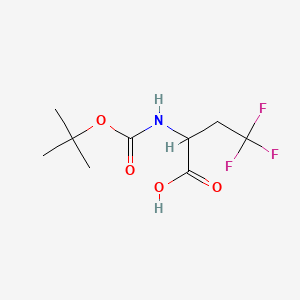 2-((tert-Butoxycarbonyl)amino)-4,4,4-trifluorobutanoic acid chemical structure (CAS 544479-61-0)