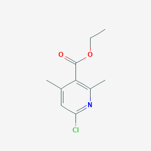 Ethyl 6-chloro-2,4-dimethylnicotinate chemical structure (CAS 54453-94-0)