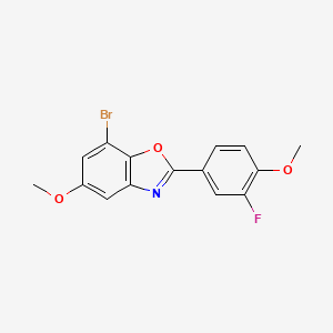 7-Bromo-2-(3-fluoro-4-methoxyphenyl)-5-methoxybenzo[d]oxazole chemical structure (CAS 544704-75-8)