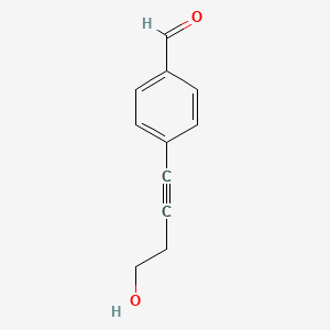 4-(4-Hydroxybut-1-yn-1-yl)benzaldehyde chemical structure (CAS 544707-13-3)