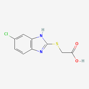 2-((5-Chloro-1H-benzo[d]imidazol-2-yl)thio)acetic acid chemical structure (CAS 5450-31-7)