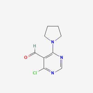 4-Chloro-6-(pyrrolidin-1-yl)pyrimidine-5-carbaldehyde chemical structure (CAS 54503-92-3)