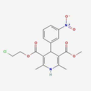 3-(2-Chloroethyl) 5-methyl 2,6-dimethyl-4-(3-nitrophenyl)-1,4-dihydropyridine-3,5-dicarboxylate chemical structure (CAS 54527-89-8)