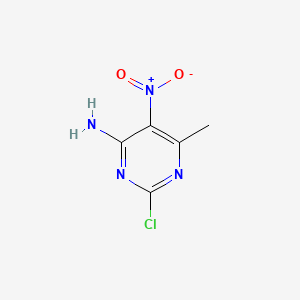 4-Amino-2-chloro-6-methyl-5-nitropyrimidine chemical structure (CAS 5453-06-5)