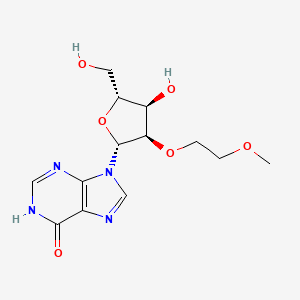 9-((2R,3R,4R,5R)-4-Hydroxy-5-(hydroxymethyl)-3-(2-methoxyethoxy)tetrahydrofuran-2-yl)-3,9-dihydro-6H-purin-6-one chemical structure (CAS 545374-76-3)