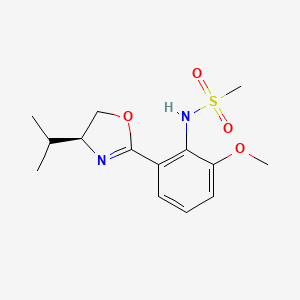 (S)-N-(2-(4-Isopropyl-4,5-dihydrooxazol-2-yl)-6-methoxyphenyl)methanesulfonamide chemical structure (CAS 546141-34-8)