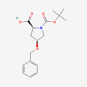 (2S,4S)-4-(Benzyloxy)-1-(tert-butoxycarbonyl)pyrrolidine-2-carboxylic acid chemical structure (CAS 54631-82-2)