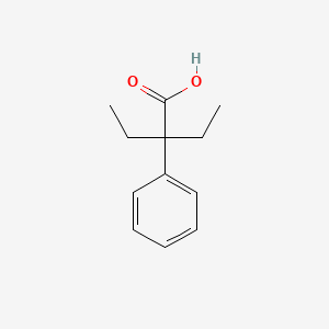 2-Ethyl-2-phenylbutanoic acid chemical structure (CAS 5465-28-1)