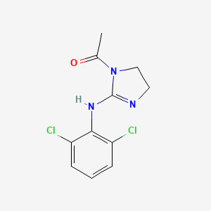 1-(2-((2,6-Dichlorophenyl)amino)-4,5-dihydro-1H-imidazol-1-yl)ethan-1-one chemical structure (CAS 54707-71-0)