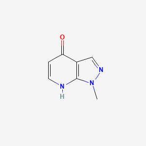 1-Methyl-1H,4H,7H-pyrazolo[3,4-b]pyridin-4-one chemical structure (CAS 54738-76-0)