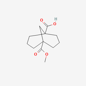 5-(Methoxycarbonyl)bicyclo[3.3.1]nonane-1-carboxylic acid chemical structure (CAS 54764-03-3)