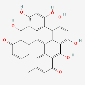 1,3,4,6,8,15-Hexahydroxy-10,13-dimethyldibenzo[a,o]perylene-7,16-dione chemical structure (CAS 548-03-8)