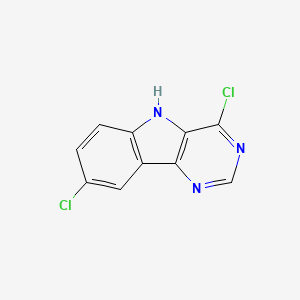 4,8-Dichloro-5H-pyrimido[5,4-b]indole chemical structure (CAS 549488-69-9)
