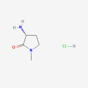 (R)-3-Amino-1-methylpyrrolidin-2-one hydrochloride chemical structure (CAS 549531-11-5)