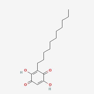 2,5-Dihydroxy-3-undecylcyclohexa-2,5-diene-1,4-dione chemical structure (CAS 550-24-3)