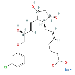 Sodium (Z)-rel-7-((1R,2R,3R,5S)-2-((R,E)-4-(3-chlorophenoxy)-3-hydroxybut-1-en-1-yl)-3,5-dihydroxycyclopentyl)hept-5-enoate chemical structure (CAS 55028-72-3)