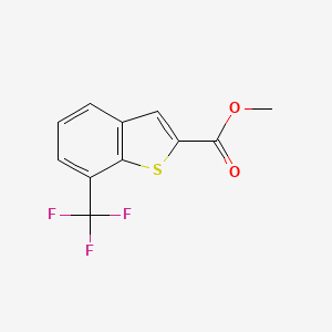Methyl 7-(trifluoromethyl)benzo[b]thiophene-2-carboxylate chemical structure (CAS 550998-55-5)
