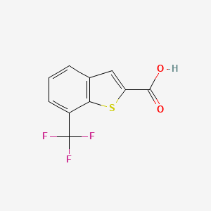 7-(Trifluoromethyl)benzo[b]thiophene-2-carboxylic acid chemical structure (CAS 550998-66-8)