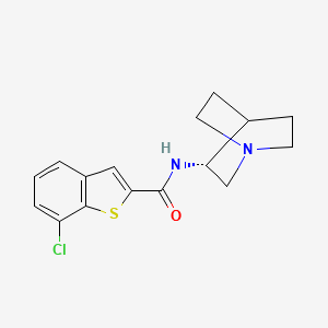 (R)-7-Chloro-N-(quinuclidin-3-yl)benzo[b]thiophene-2-carboxamide chemical structure (CAS 550999-75-2)
