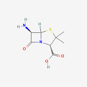 (2S,5R,6R)-6-Amino-3,3-dimethyl-7-oxo-4-thia-1-azabicyclo[3.2.0]heptane-2-carboxylic acid chemical structure (CAS 551-16-6)