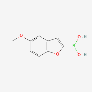 (5-Methoxybenzofuran-2-yl)boronic acid chemical structure (CAS 551001-79-7)
