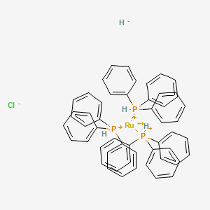 Tris(triphenylphosphoranyl)ruthenium(V) chloride hydride chemical structure (CAS 55102-19-7)
