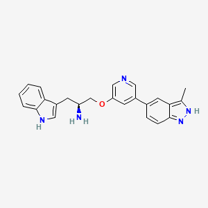 (S)-1-(1H-Indol-3-yl)-3-((5-(3-methyl-1H-indazol-5-yl)pyridin-3-yl)oxy)propan-2-amine chemical structure (CAS 552325-16-3)