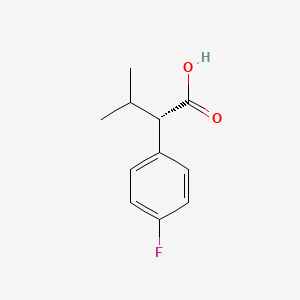 (S)-2-(4-Fluorophenyl)-3-methylbutanoic acid chemical structure (CAS 55332-37-1)