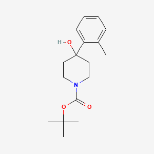 tert-Butyl 4-hydroxy-4-(o-tolyl)piperidine-1-carboxylate chemical structure (CAS 553630-96-9)