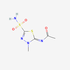 N-(3-Methyl-5-sulfamoyl-1,3,4-thiadiazol-2(3H)-ylidene)acetamide chemical structure (CAS 554-57-4)