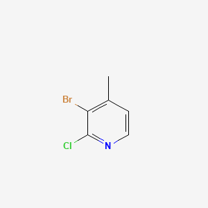 3-Bromo-2-chloro-4-methylpyridine chemical structure (CAS 55404-31-4)
