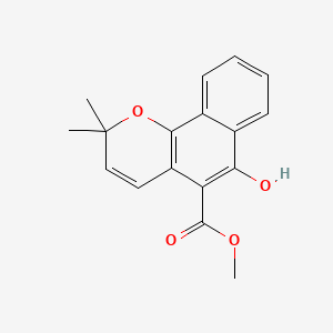 Methyl 6-hydroxy-2,2-dimethyl-2H-benzo[h]chromene-5-carboxylate chemical structure (CAS 55481-88-4)