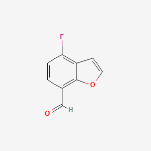 4-Fluorobenzofuran-7-carbaldehyde chemical structure (CAS 555155-07-2)