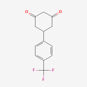 5-(4-(Trifluoromethyl)phenyl)cyclohexane-1,3-dione chemical structure (CAS 55579-69-6)