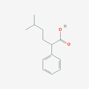 5-Methyl-2-phenylhexanoic acid chemical structure (CAS 5558-48-5)