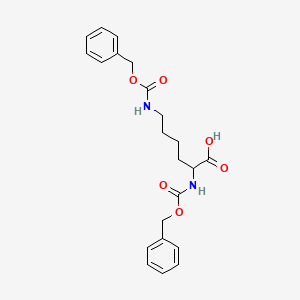 2,6-Bis(((benzyloxy)carbonyl)amino)hexanoic acid chemical structure (CAS 55592-85-3)