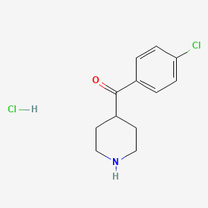(4-Chlorophenyl)(piperidin-4-yl)methanone hydrochloride chemical structure (CAS 55695-51-7)