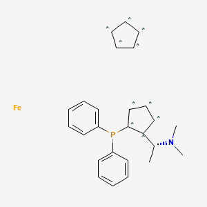(R)-N,N-Dimethyl-1-[(Sp)-2-(diphenylphosphino)ferrocenyl]ethylamine chemical structure (CAS 55700-44-2)