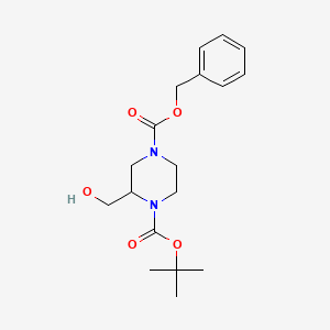 4-Benzyl 1-tert-butyl 2-(hydroxymethyl)piperazine-1,4-dicarboxylate chemical structure (CAS 557056-07-2)