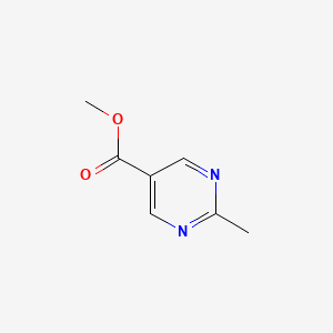 Methyl 2-methylpyrimidine-5-carboxylate chemical structure (CAS 5571-03-9)