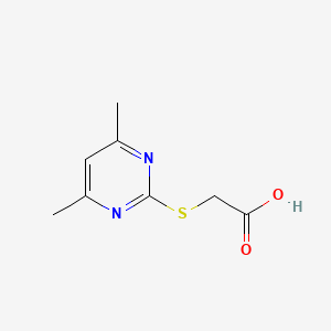 2-((4,6-Dimethylpyrimidin-2-yl)thio)acetic acid chemical structure (CAS 55749-30-9)