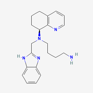 (S)-N1-((1H-Benzo[d]imidazol-2-yl)methyl)-N1-(5,6,7,8-tetrahydroquinolin-8-yl)butane-1,4-diamine chemical structure (CAS 558447-26-0)