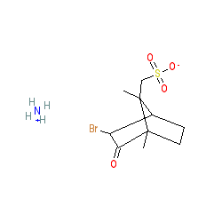 Ammonium ((1S,3R,4R,7S)-3-bromo-1,7-dimethyl-2-oxobicyclo[2.2.1]heptan-7-yl)methanesulfonate chemical structure (CAS 55870-50-3)