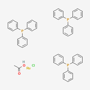 Chlorotris(triphenylphosphine)ruthenium(II) acetate chemical structure (CAS 55978-89-7)