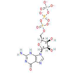 ((2R,3S,4R,5R)-5-(2-Amino-6-oxo-3,6-dihydro-9H-purin-9-yl)-3,4-dihydroxytetrahydrofuran-2-yl)methyl tetrahydrogen triphosphate, disodium salt chemical structure (CAS 56001-37-7)
