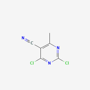 2,4-Dichloro-6-methylpyrimidine-5-carbonitrile chemical structure (CAS 56035-64-4)