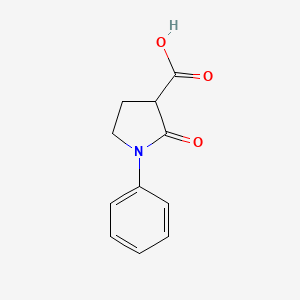 2-Oxo-1-phenylpyrrolidine-3-carboxylic acid chemical structure (CAS 56137-52-1)