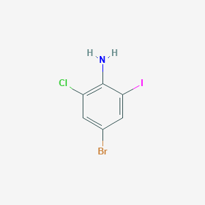 4-Bromo-2-chloro-6-iodoaniline chemical structure (CAS 56141-11-8)