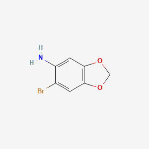 6-Bromobenzo[d][1,3]dioxol-5-amine chemical structure (CAS 56251-58-2)