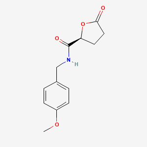 (S)-N-(4-Methoxybenzyl)-5-oxotetrahydrofuran-2-carboxamide chemical structure (CAS 562817-52-1)